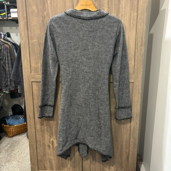 Joseph Ribkoff size 4 Cardigan Sweater Open Front Attached Belt Gray - Picture 2 of 9